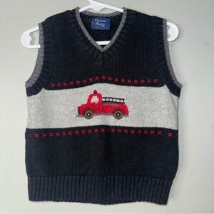 Great Guy Kids Fire Truck Sweater Vest